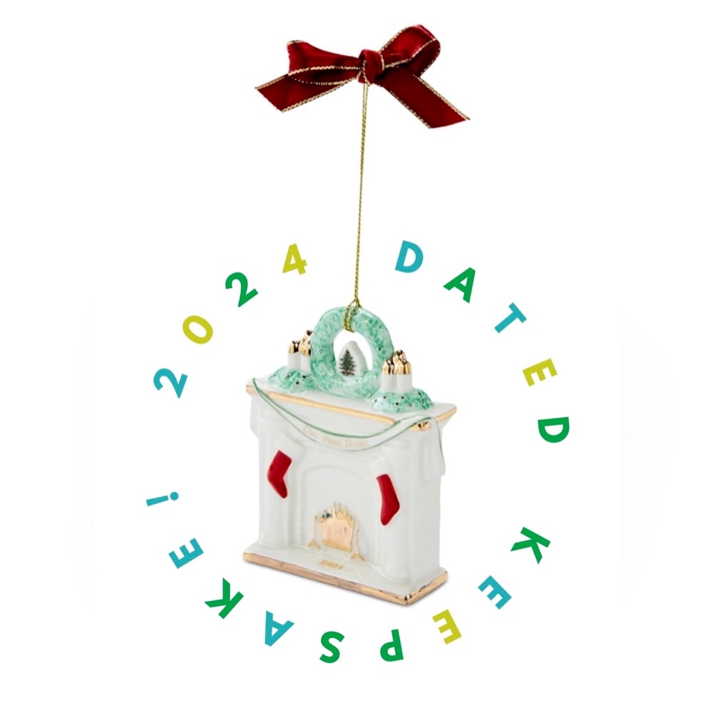 Spode Christmas Tree 2024 “Our First Home” Fireplace Ornament | dated keepsake